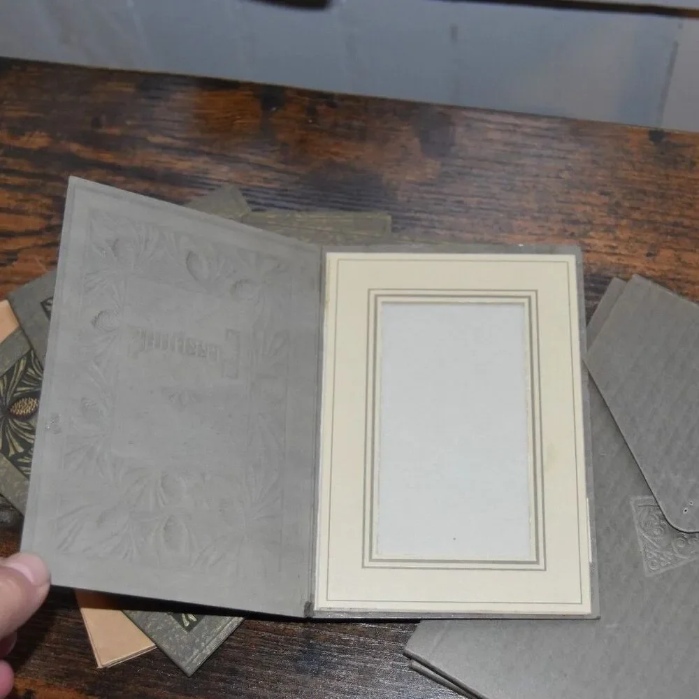 Antique 1920s Reliance Photo Greeting Card Folders Pinecone Design Lot